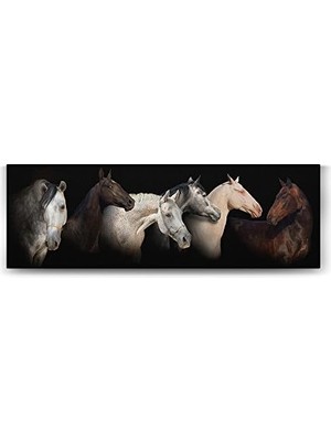 Tech Butiq Horses Panorama Tablo - 120X40CM