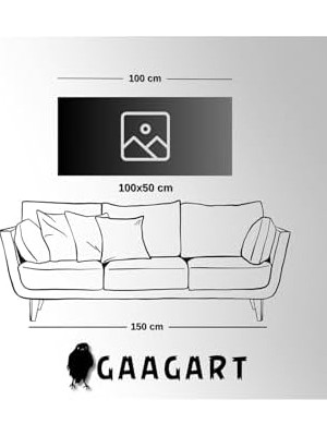 Tech Butiq Panoramik Kanvas Duvar Tablosu Soyut Siyah Beyaz Tasarım, 140 x 70