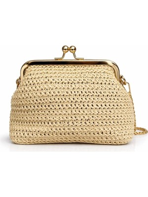 PaminBags Aksesuar Paminbags Hasır Mini Retro Burslu Çanta PMN009