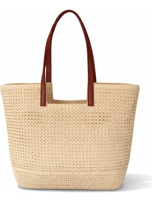 PaminBags Aksesuar Paminbags Büyük Hasır Tote Çanta PMN0011