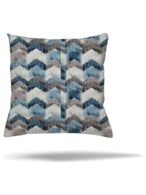 Tech Butiq Pelangi Patchwork Çiçek Desen Etnik Gizli Fermuarlı Yastık Kılıfı Kırlent Kılıfı Koltuk Yastık Kılıfı, Mavi-Gri 45 x 45