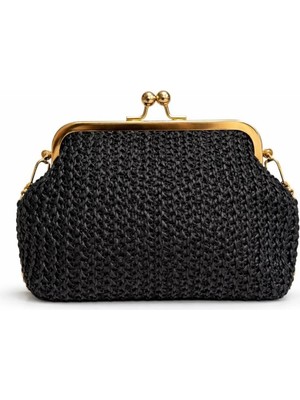 PaminBags Aksesuar Paminbags Hasır Mini Retro Burslu Çanta PMN009