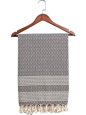 Tech Butiq Yaprak Plaj Havlusu Sauna, Yoga, Fitness Için Çok Amaçlı Kullanım. 100X180CM (Koyu Gri)