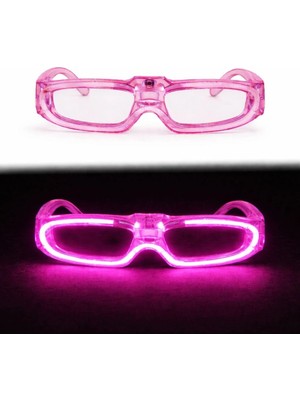 Tedarik Pembe LED Işıklı Parti Gözlüğü 3 Modlu – Glow  Gece Eğlence Gözlüğü Najmaddin