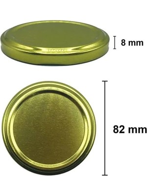 Tech Butiq 4 Adet 300 ml Metal Altın Konserve Kapaklı Magnolya ve Gıda Saklama 300 cc Şeffaf Cam Kavanoz