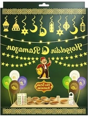 Die Grup Ramazan Dekorasyon Seti, 10 Adet LED Süs ile