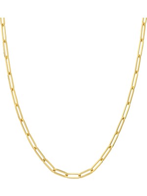 goldkupe 14 Ayar Paper Clip Altın Kolye