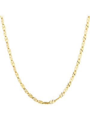 goldkupe 14 Ayar 45 cm Desenli Fantezi Altın Zincir Kolye 0,78 gr