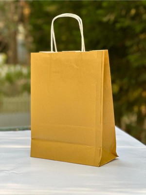 Orbak Kağıtçılık 1.kalite 18X8X24CM 1’li Yağ Yeşili Renkli Kraft Kağıt Çanta Hediye Poşeti Hediye Paketi Kraft Çanta