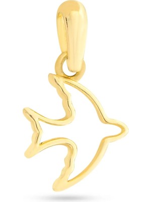 goldkupe 8 Ayar Altın Kuş Kolye Ucu 0,34 gr