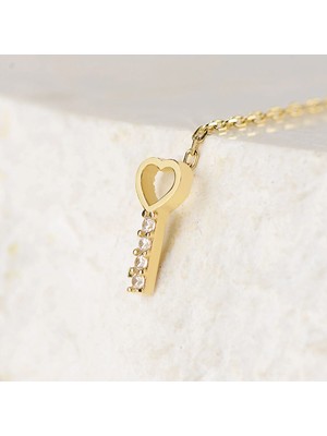 goldkupe 14 Ayar Altın Anahtar Sallantı Zincir Tek Küpe 0,58 gr