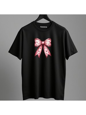 Timisiva Ön Kurdele Erkek Kadın Premium Tişört %100 Pamuk Oversize Basic Günlük Şık T-Shirt