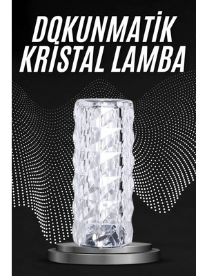 Marsilyan Kristal Lamba Masa Lambası Şarjlı Masa Lambası Dokunmatik Sensör USB Şarjlı