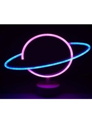 Marsilyan Neon Işıklı Satürn Lamba Pil+Usb MZ-N15