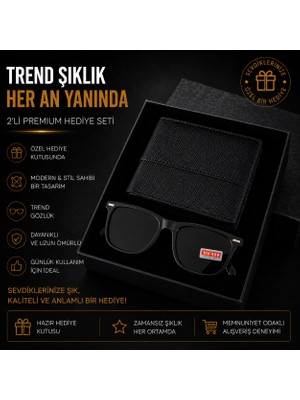Şık Erkek Aksesuar Seti - Gözlük ve Cüzdan Kombini