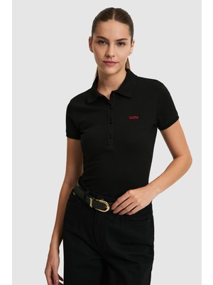 U.s. Polo Assn. Kadın Siyah Tişört Basic 50323461-VR046
