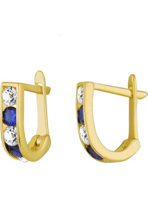 goldkupe 8 Ayar Altın Taşlı Çocuk Küpesi 1,24 gr