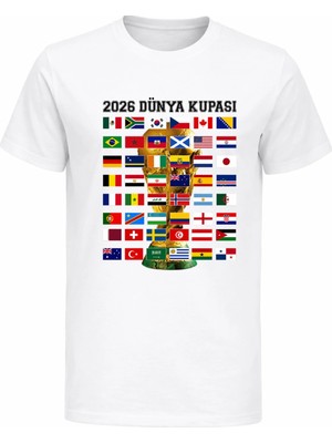 Efendioğlu Design Tüm Ülke Takımları Bayrakları 2026 Dünya Kupası Hatıra Pamuklu Çocuk T-Shirt