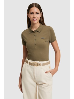 U.s. Polo Assn. Kadın Haki Tişört Basic 50323461-VR027