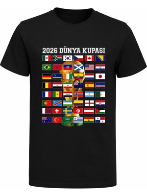 Efendioğlu Design Tüm Ülke Takımları Bayrakları 2026 Dünya Kupası Hatıra Pamuklu Çocuk T-Shirt