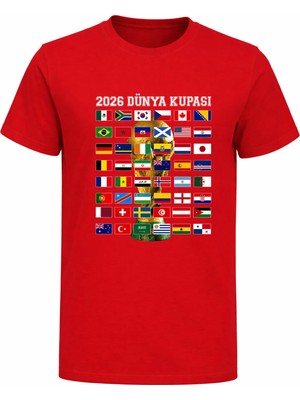 Efendioğlu Design Tüm Ülke Takımları Bayrakları 2026 Dünya Kupası Hatıra Pamuklu Çocuk T-Shirt