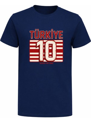 Efendioğlu Design Vintage Türkiye 10 Baskılı Pamuklu World Cup 2026 T-Shirt