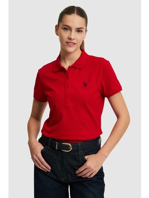 U.S. Polo Assn. Kadın Kırmızı Polo Yaka Basic Tişört 50321818-VR171