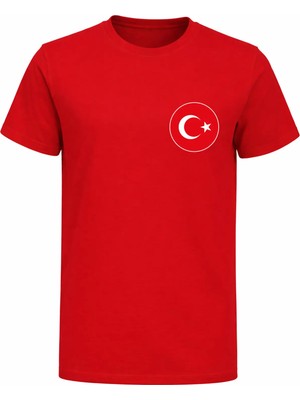 Efendioğlu Design Ay Yıldız Yuvarlak Logo Baskılı Türkiye Dünya Kupası 2026 Baskılı Pamuklu Çocuk T-Shirt