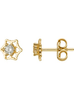 goldkupe 14 Ayar Altın Taşlı Küpe 0,90 gr