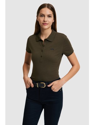U.s. Polo Assn. Kadın Koyu Haki Tişört Basic 50323461-VR111