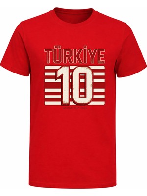 Efendioğlu Design Vintage Türkiye 10 Baskılı Pamuklu World Cup 2026 T-Shirt