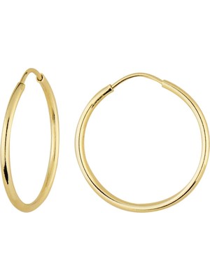 goldkupe 14 Ayar 1.5 cm Şarnel Halka Küpe 0,75 gr