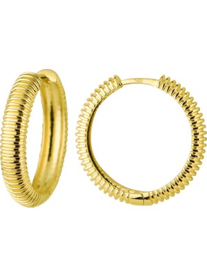 goldkupe 14 Ayar Altın Çizgili Halka Küpe 7,02 gr