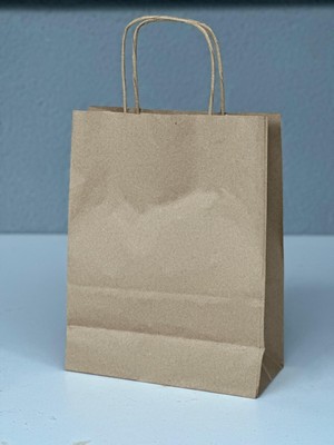 Orbak Kağıtçılık 1.kalite 18X8X24 cm 1’ Li Kahverengi Renkli Kraft Kağıt Çanta, Hediye Paketi, Poşeti, Taşıma Çanta