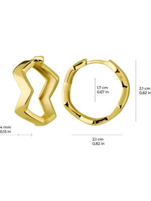 goldkupe 14 Ayar Altın Zikzak Halka Küpe 4,85 gr