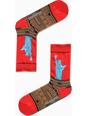 Carnaval Socks Özgürlük Heykeli Art Desenli Renkli Çorap