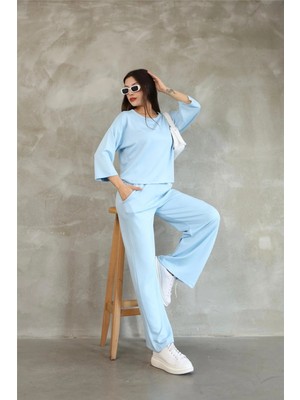 Ponçik Kadın Modal Eşofman Takımı Soft Touche Kısa Kol Cepli Pantolon Takım