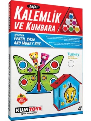 Varyant Store  5304 Ahşap Kalemlik ve Kumbara Seti