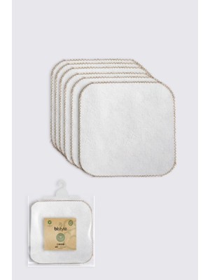 Varyant Store    Organik 28X28 6'lı Havlu Mendil 90105 Ekru