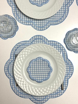 Han Deco Mavi Pötikare Amerikan Servis ve Bardak Altlığı
