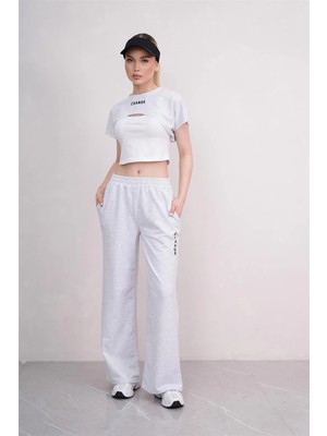 Ponçik Kadın Crop Eşofman Takımı 3lü Takım Spor Comfort 25074