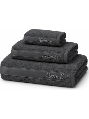 Metinev Metin Ev® %100 Pamuk 3’lü Havlu Seti – Banyo + Yüz + El Havlusu – Yumuşak & Yüksek Emicilik