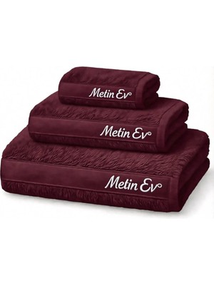 Metinev Metin Ev® %100 Pamuk 3’lü Havlu Seti – Banyo + Yüz + El Havlusu – Yumuşak & Yüksek Emicilik
