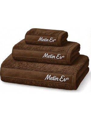 Metinev Metin Ev® %100 Pamuk 3’lü Havlu Seti – Banyo + Yüz + El Havlusu – Yumuşak & Yüksek Emicilik
