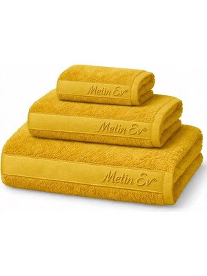 Metinev Metin Ev® %100 Pamuk 3’lü Havlu Seti – Banyo + Yüz + El Havlusu – Yumuşak & Yüksek Emicilik