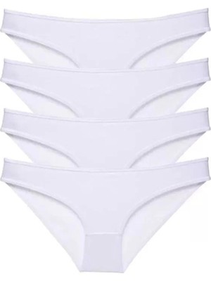 Beruflic 4 Adet Süper Eko Set Likralı Kadın Slip Külot Beyaz