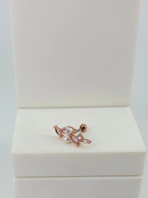 Eco Port Rose Zirkon Taşlı Uç Kısmı : Pirinç Kıkırdak Bar Uzunluğu : 6 mm / Bar Kalınlığı 0.8 mm