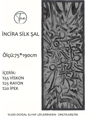 Organic Incira Dut Ipeği/viscose Şal - Hat Desenli