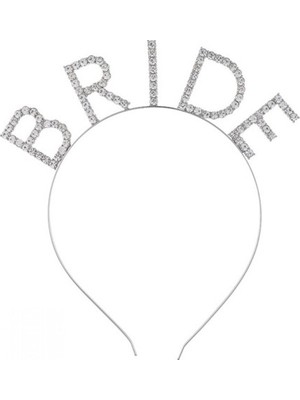 Hereveoyuncak Bekarlığa Veda Kristal Taşlı Gümüşş Bride Tacı