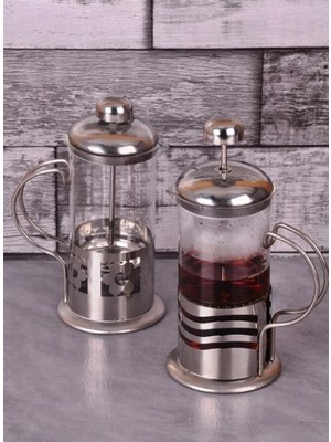 Ozcmax Çelik Kulplu Cam French Presss - 350 ml